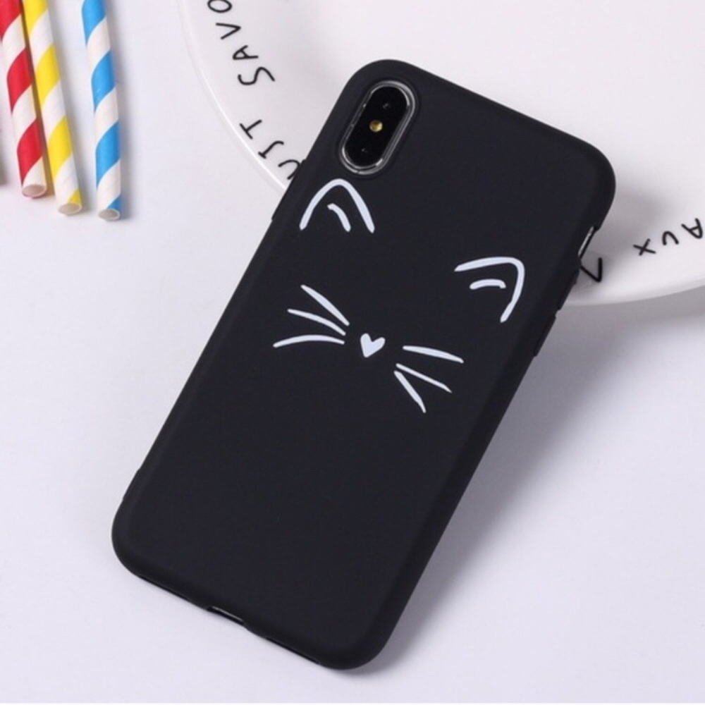 New! Kitty Cat iphone 7/8 plus iphone case black